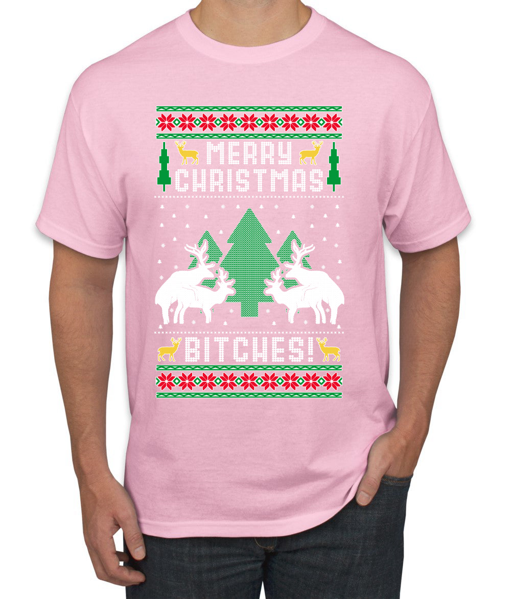 Merry Christmas Bitches Ugly Christmas Sweater Men's Graphic T-Shirt