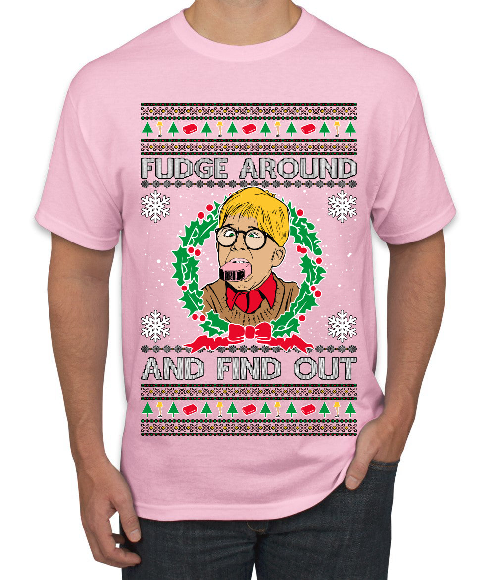 Fudge Around And Find Out Story Ugly Christmas Sweater Men's T-Shirt