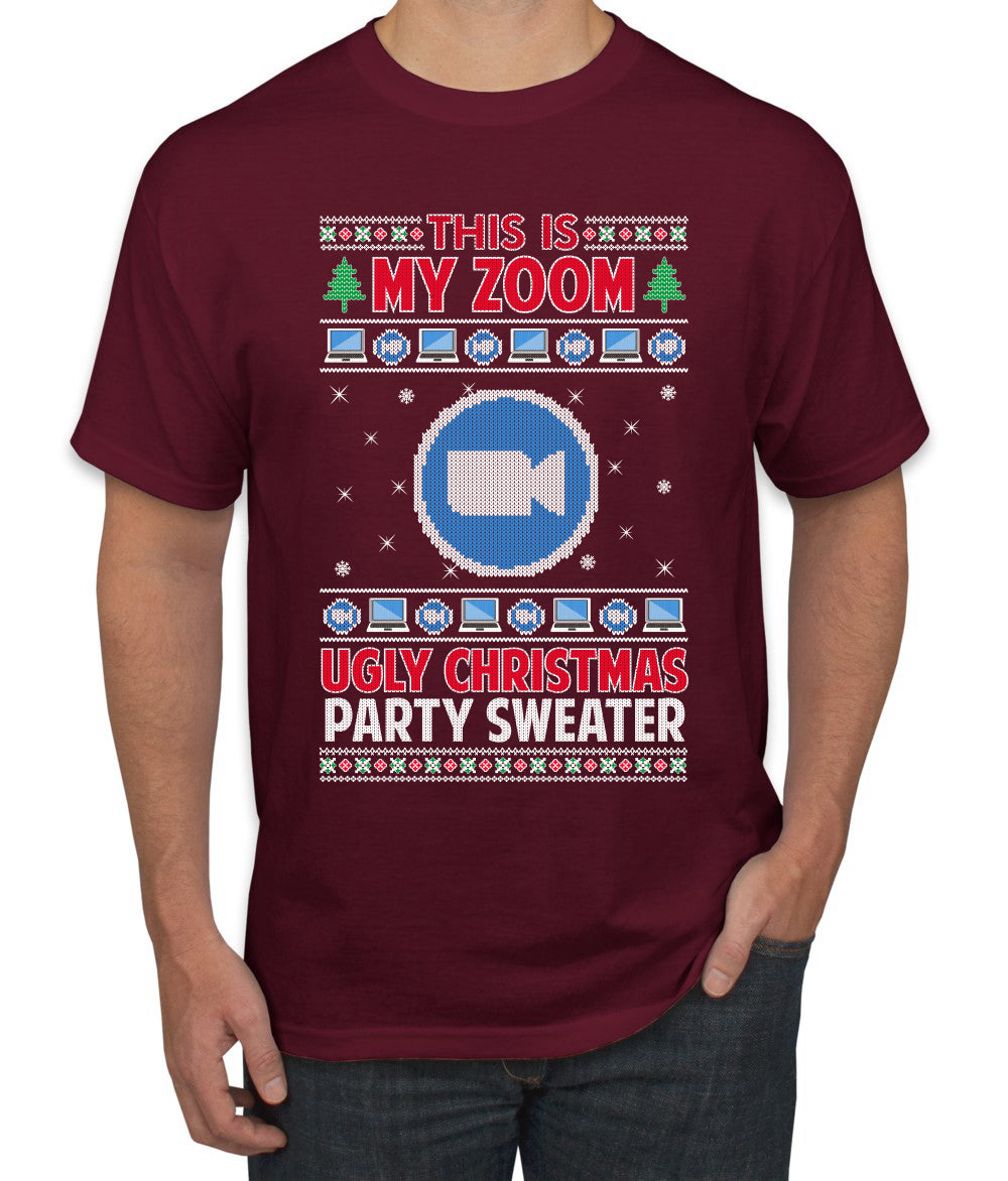 This Is My Zoom Ugly Christmas Party Sweater Ugly Christmas Sweater Men's Graphic T-Shirt