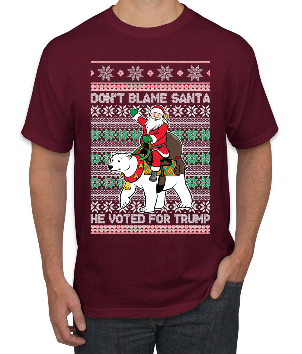 Don't Blame Santa He Voted For Trump Ugly Christmas Sweater Men's Graphic T-Shirt