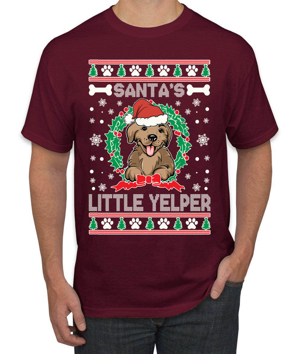 Santa's Little Yelper Christmas Men's Graphic T-Shirt