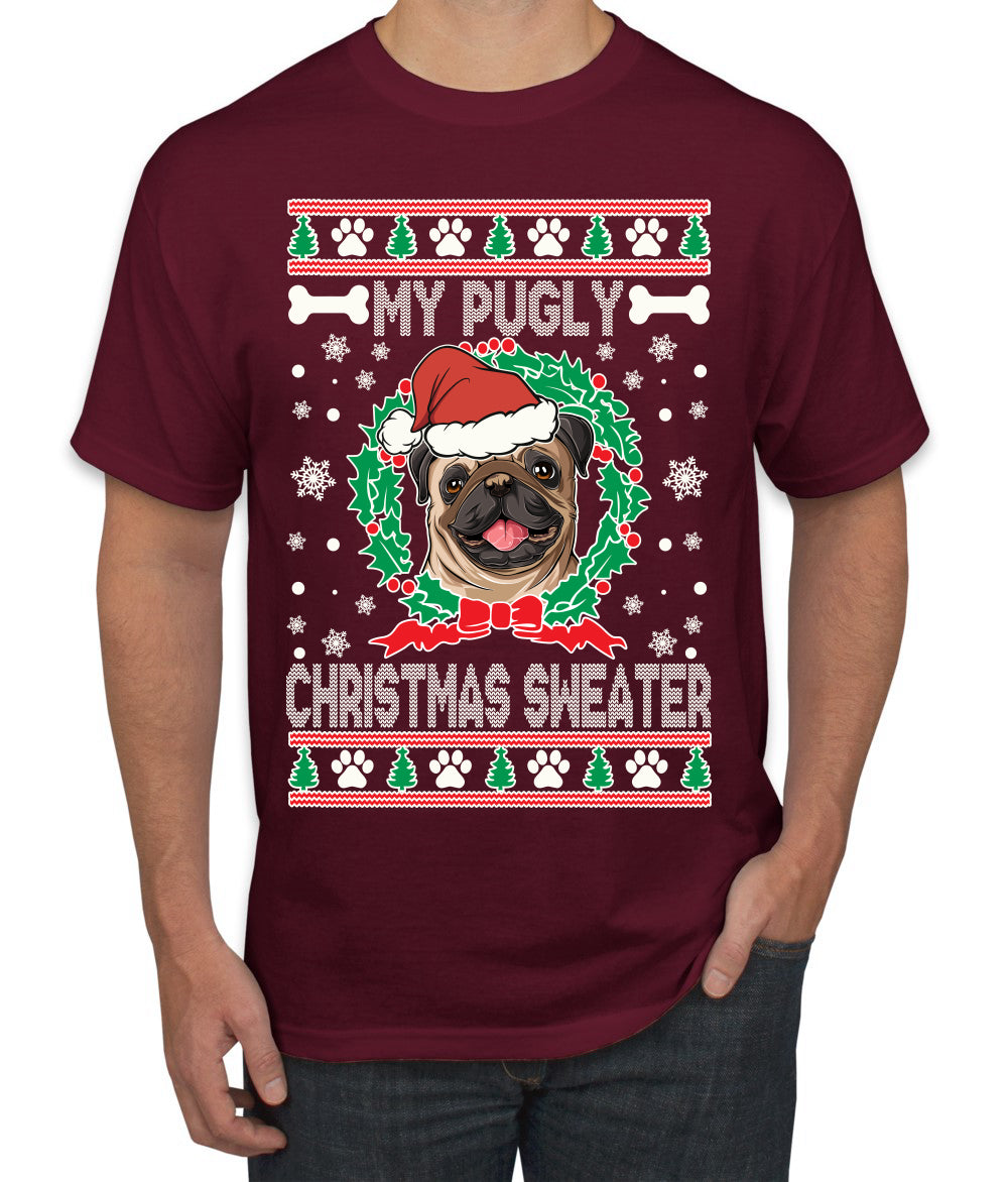 My Pugly Christmas Sweater Christmas Men's Graphic T-Shirt