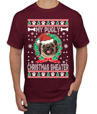 My Pugly Christmas Sweater Christmas Men's Graphic T-Shirt
