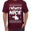 I'm With Nice Individual Couples Ugly Christmas Sweater Men's Graphic T-Shirt