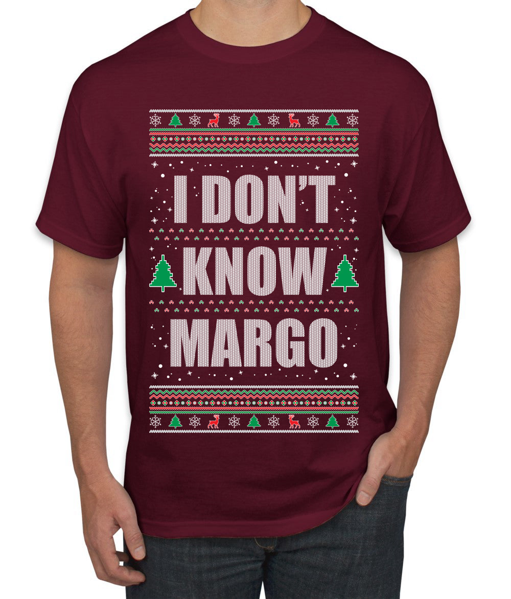 I Don't Know Margo Individual Couples Ugly Christmas Sweater Men's Graphic T-Shirt