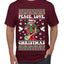 Hippie Santa Playing Guitar Peace Love Ugly Christmas Sweater Men's Graphic T-Shirt
