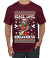 Hippie Santa Playing Guitar Peace Love Ugly Christmas Sweater Men's Graphic T-Shirt