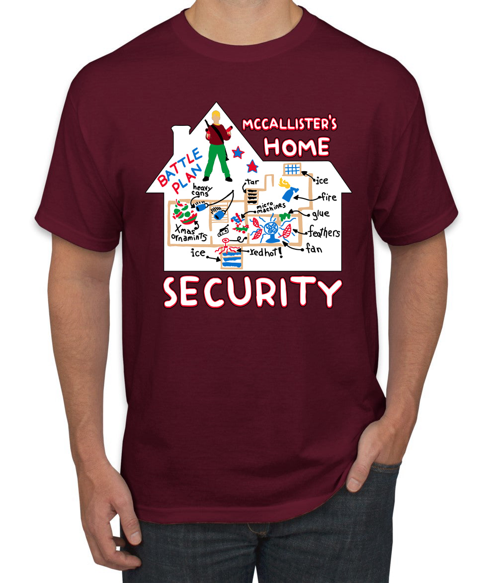 McCallister's Home Security Battle Plans Alone Christmas Men's T-Shirt