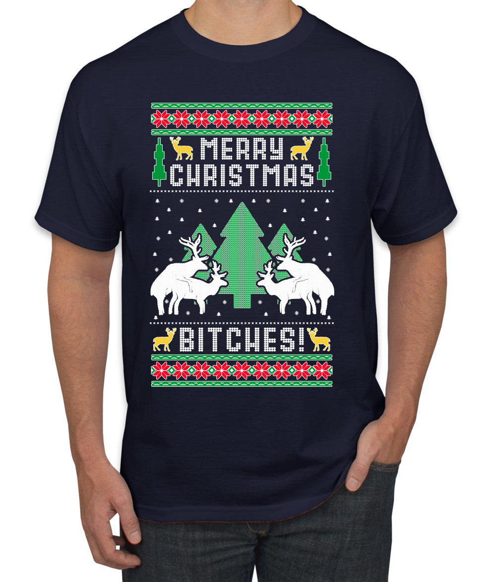 Merry Christmas Bitches Ugly Christmas Sweater Men's Graphic T-Shirt
