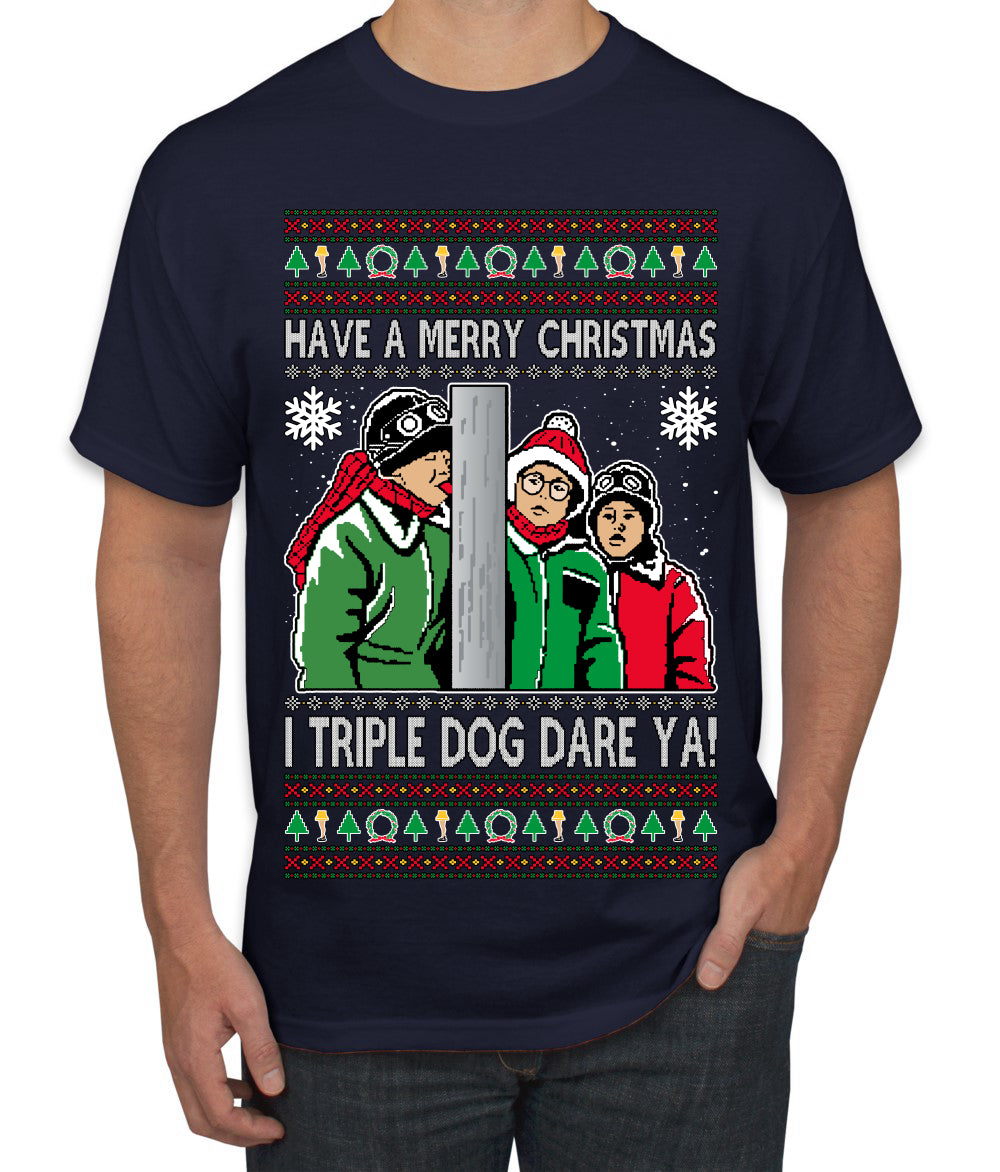 I Triple Dog Dare Ya Merry Story Ugly Christmas Sweater Men's T-Shirt