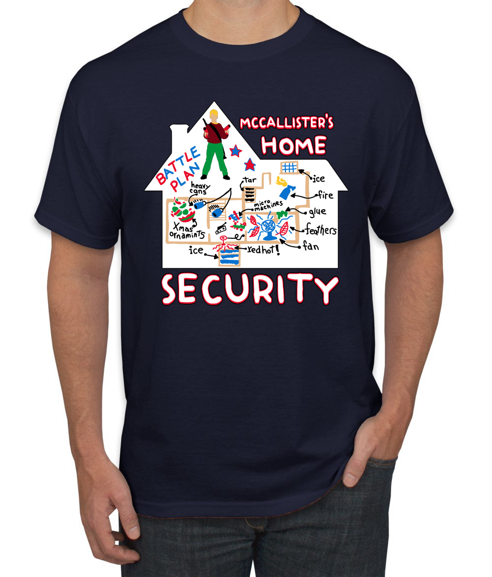 McCallister's Home Security Battle Plans Alone Christmas Men's T-Shirt
