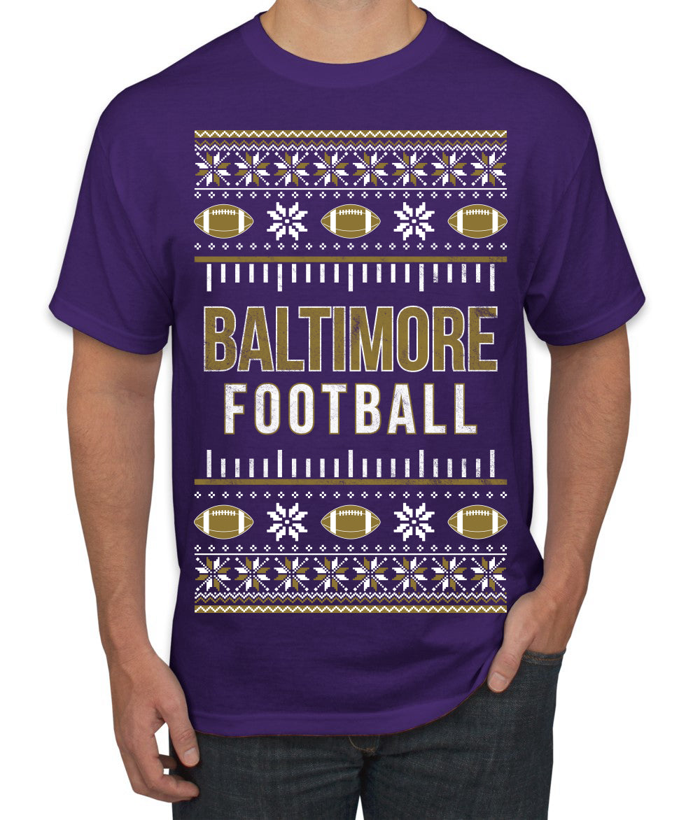 City of Baltimore BAL American Football Fantasy Fan Ugly Christmas Sweater Unisex Crewneck Sweatshirt