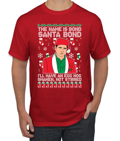 Michael Scott The Name is Bond Santa Bond Ugly Christmas Sweater Men's Graphic T-Shirt