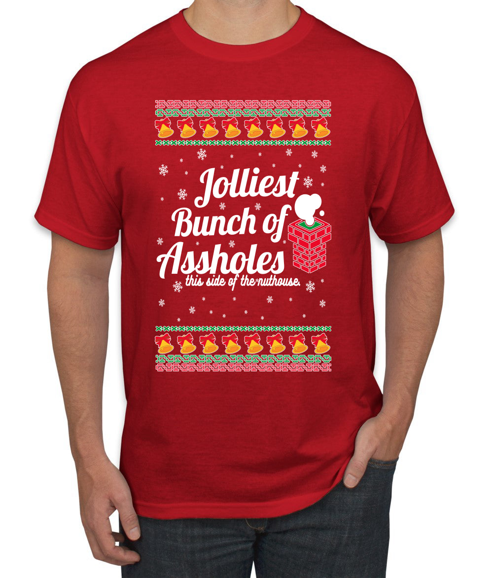 Jolliest Bunch of Assholes Xmas Movie Ugly Christmas Sweater Men's Graphic T-Shirt