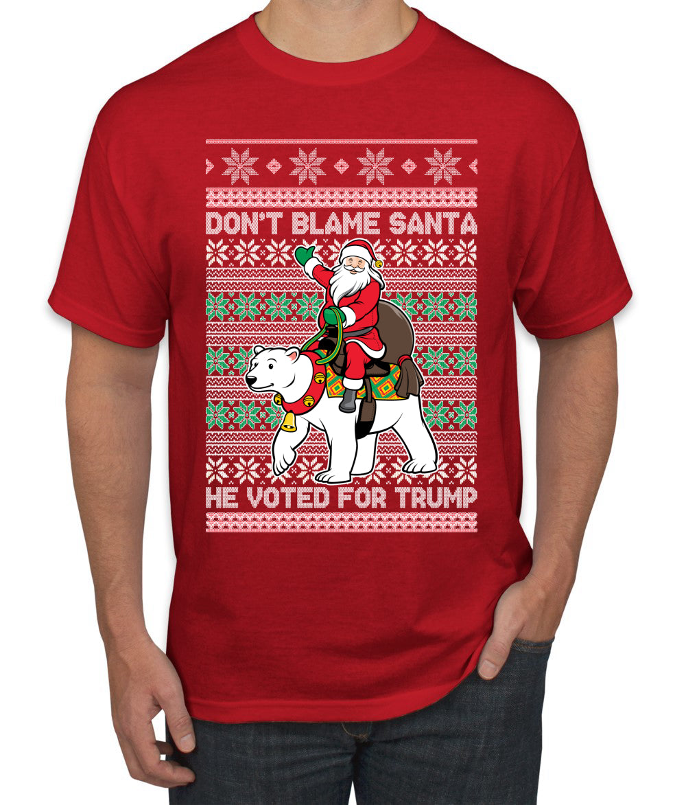 Don't Blame Santa He Voted For Trump Ugly Christmas Sweater Men's Graphic T-Shirt