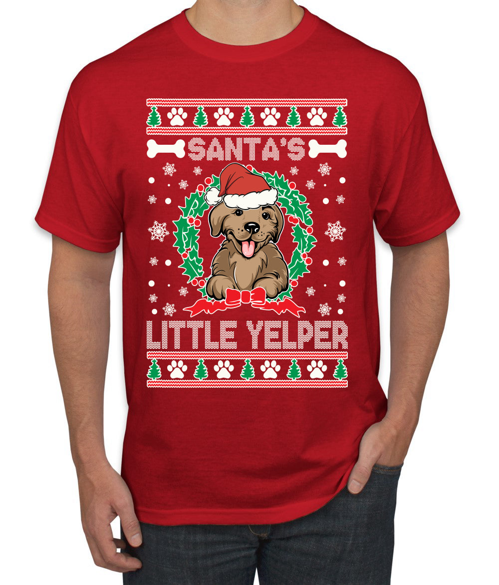 Santa's Little Yelper Christmas Men's Graphic T-Shirt
