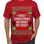 First Christmas Without My Crazy Ex-Wife Ugly Christmas Sweater Men's Graphic T-Shirt