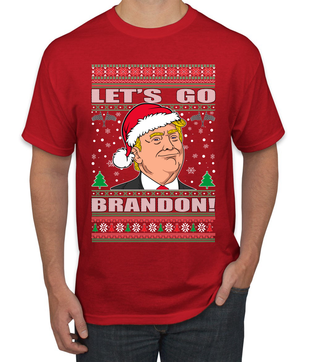 Let's Go Brandon Funny Santa Hat Ugly Christmas Sweater Men's Graphic T-Shirt
