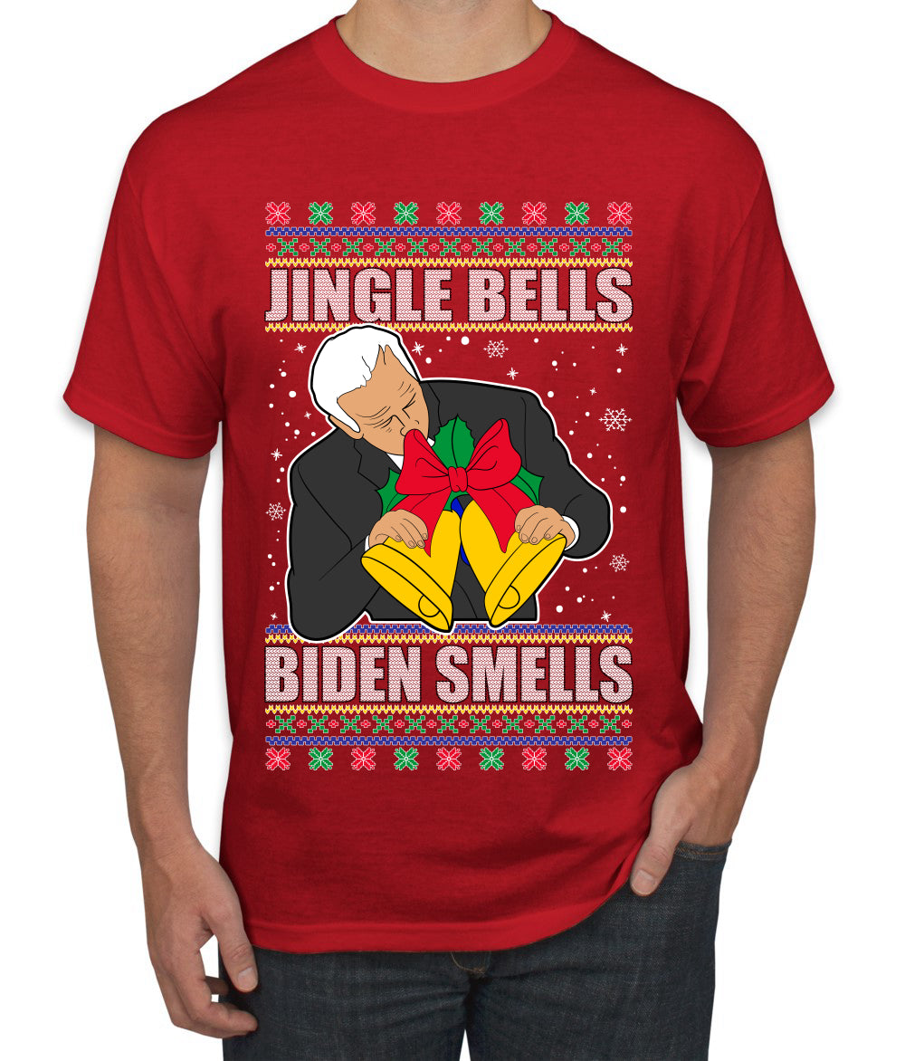 Jingle Bells Biden Smells Ugly Christmas Sweater Men's Graphic T-Shirt