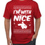 I'm With Nice Individual Couples Ugly Christmas Sweater Men's Graphic T-Shirt