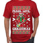 Hippie Santa Playing Guitar Peace Love Ugly Christmas Sweater Men's Graphic T-Shirt