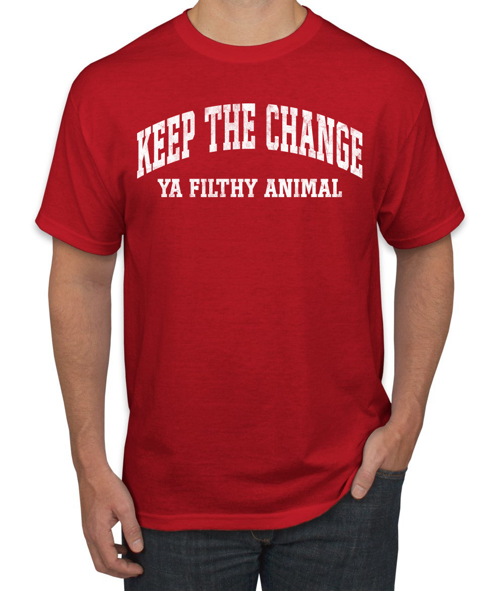 Vintage Movie Quote Keep The Change Filthy Animal Christmas Men's T-Shirt