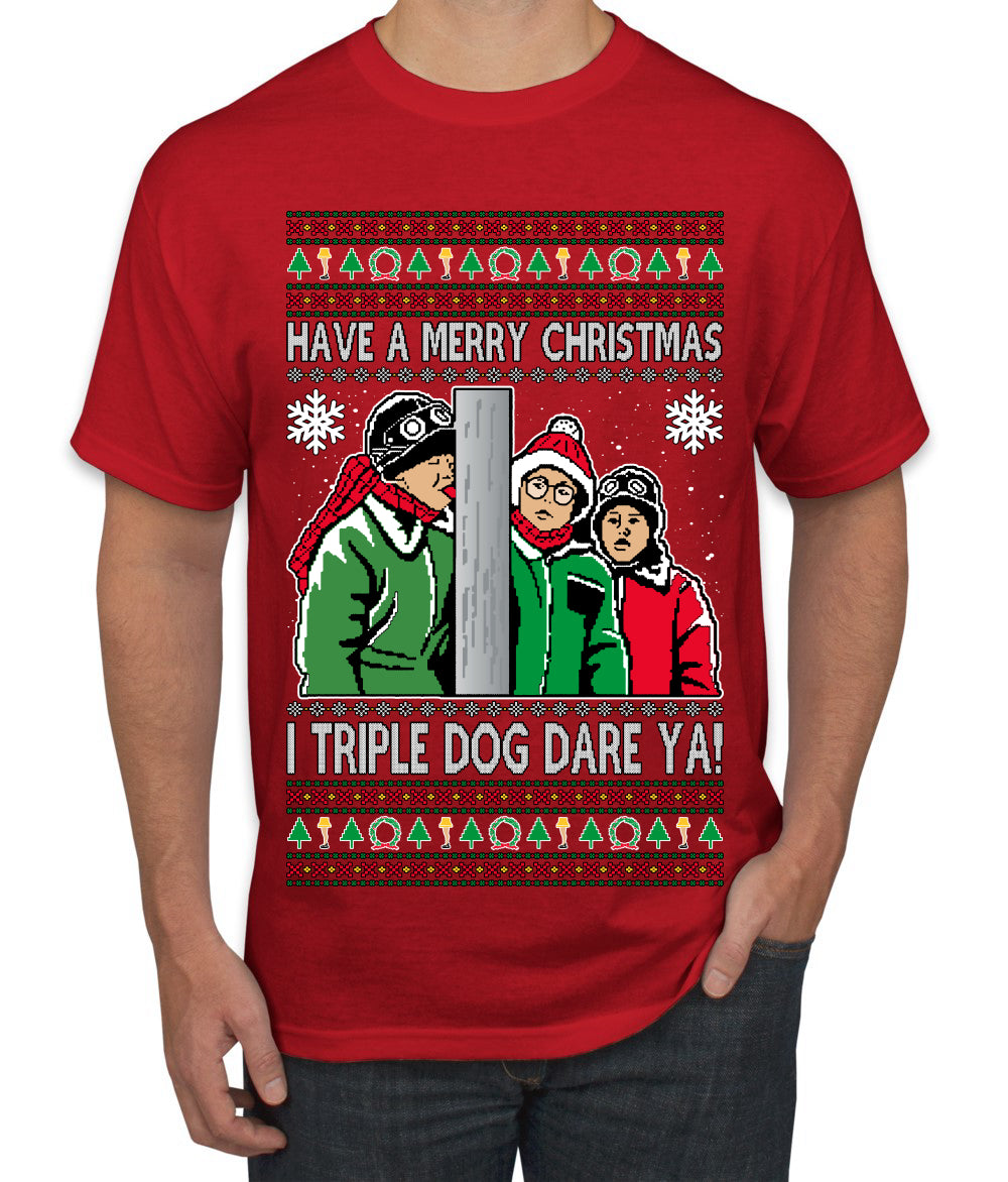 I Triple Dog Dare Ya Merry Story Ugly Christmas Sweater Men's T-Shirt