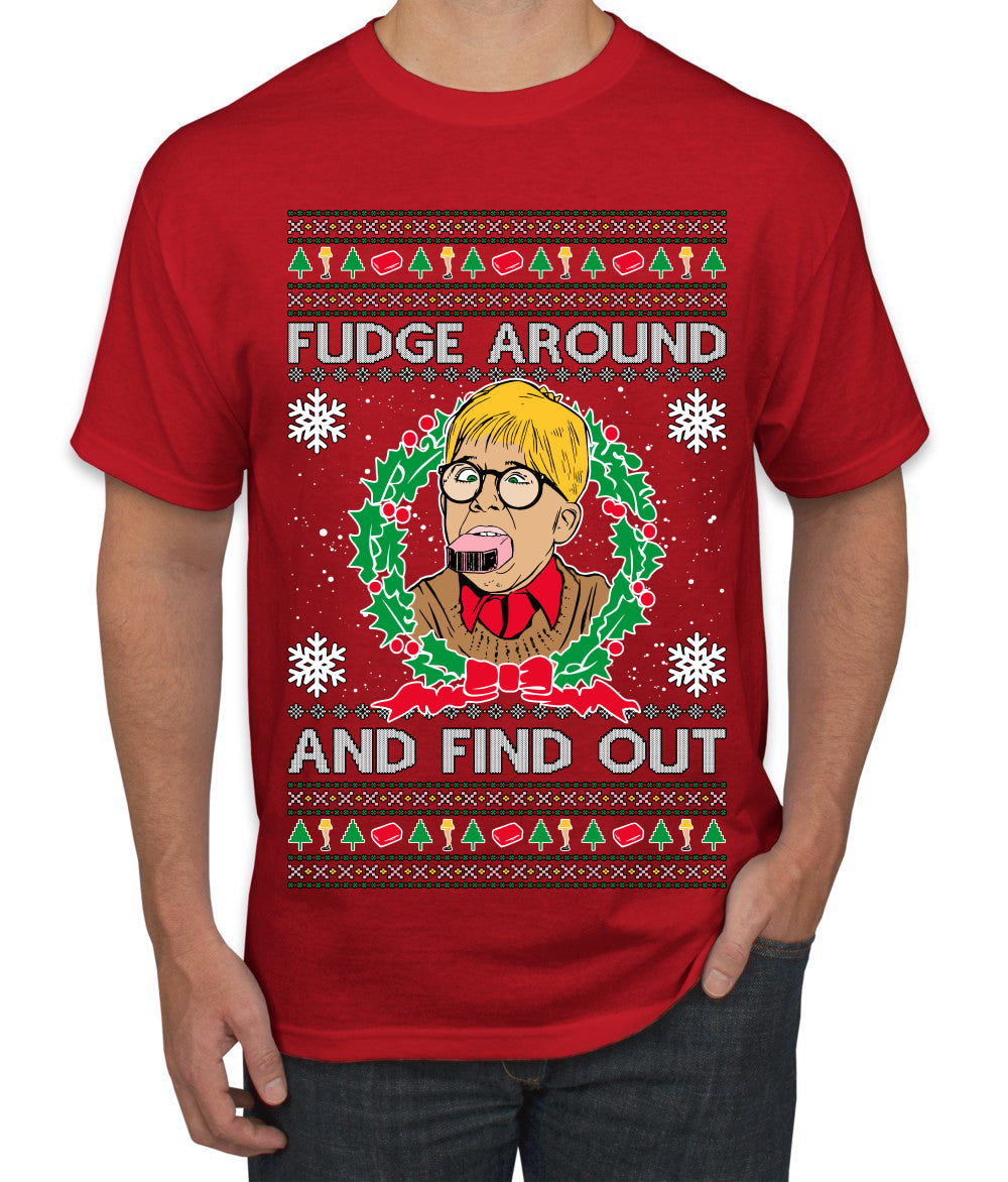 Fudge Around And Find Out Story Ugly Christmas Sweater Men's T-Shirt