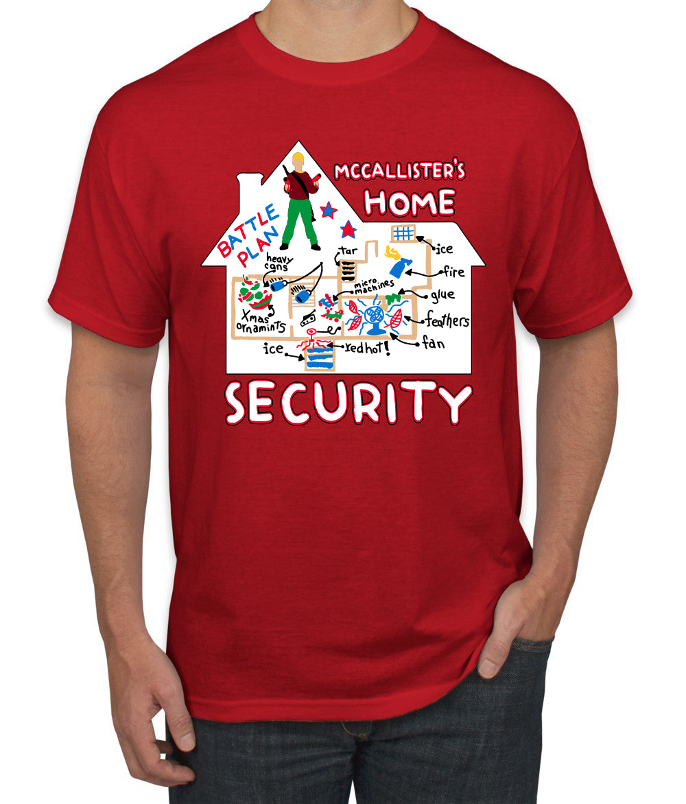 McCallister's Home Security Battle Plans Alone Christmas Men's T-Shirt