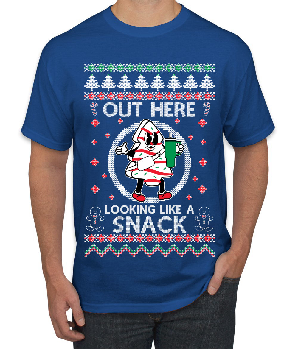 Out Here Looking Like A Snack Cookie Ugly Christmas Sweater Men's T-Shirt
