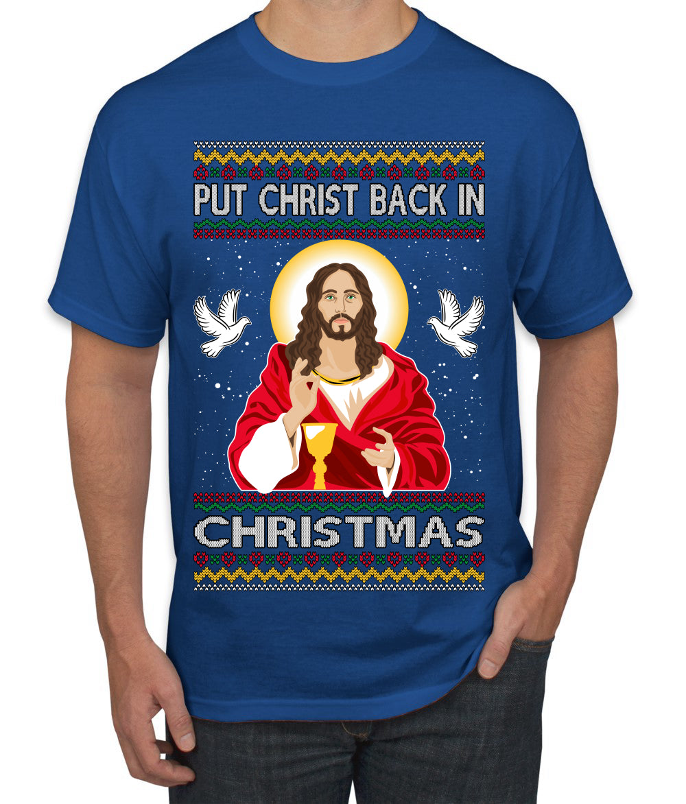 Put Christ Back In Christmas Ugly Christmas Sweater Men's T-Shirt