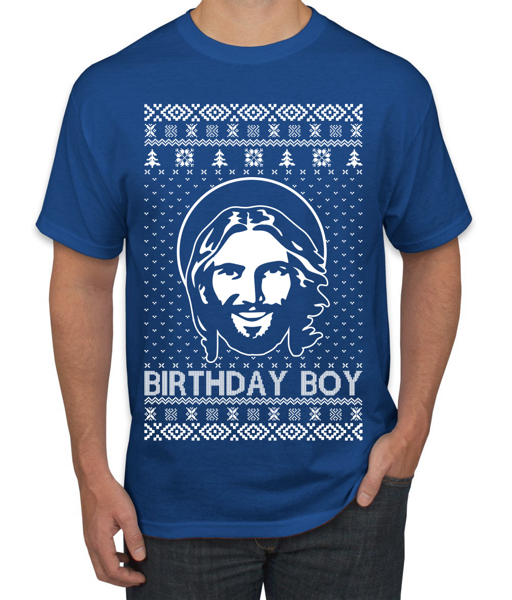 Birthday Boy Jesus Christ Ugly Christmas Sweater Men's T-Shirt
