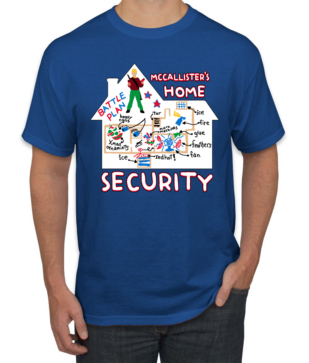 McCallister's Home Security Battle Plans Alone Christmas Men's T-Shirt
