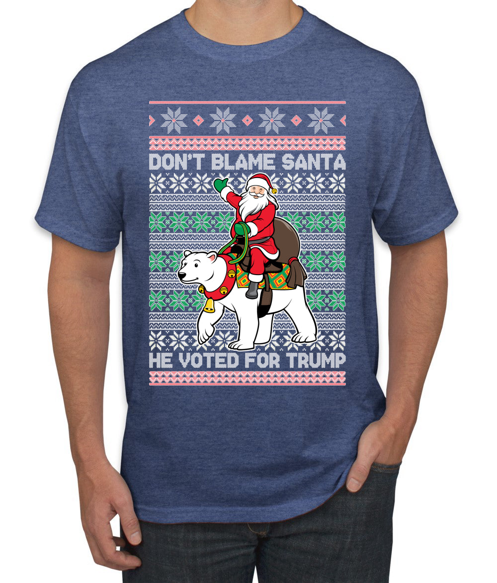 Don't Blame Santa He Voted For Trump Ugly Christmas Sweater Men's Graphic T-Shirt