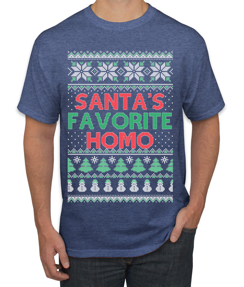 Santa's Favorite Homo Ugly Christmas Sweater Men's T-Shirt