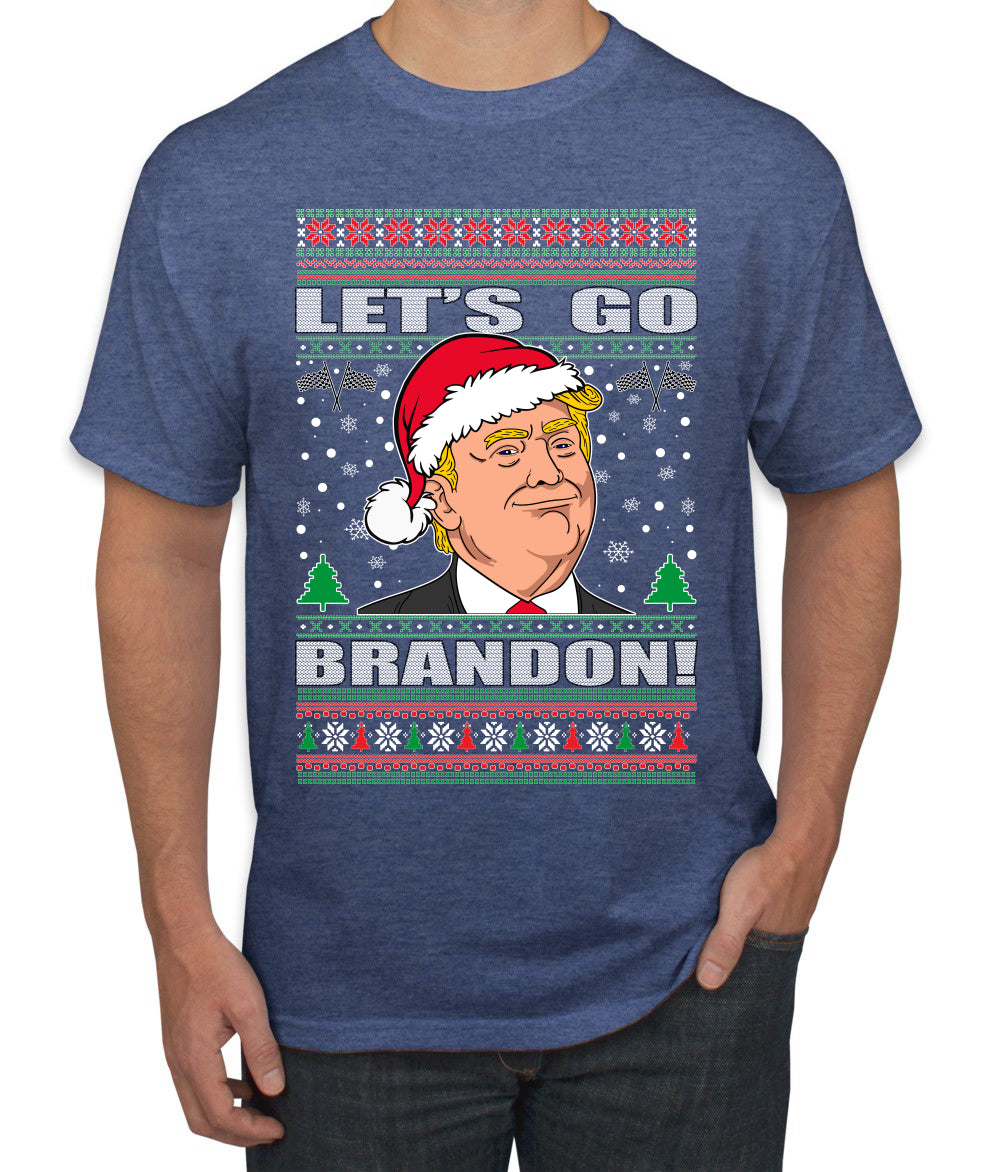 Let's Go Brandon Funny Santa Hat Ugly Christmas Sweater Men's Graphic T-Shirt