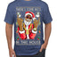 Black Santa Claus Gangster Bling Ho's In This House Ugly Christmas Sweater Men's Graphic T-Shirt