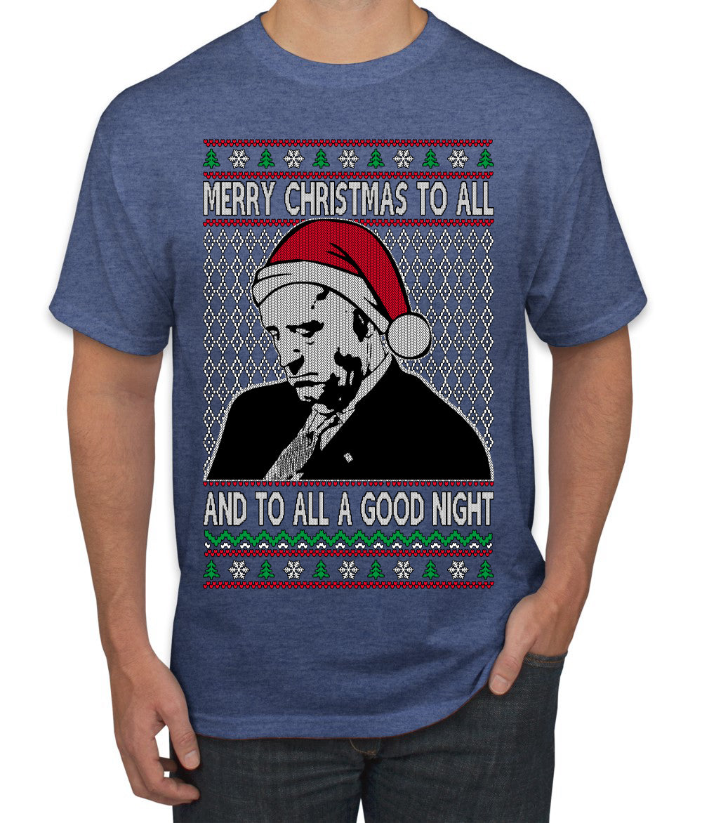 Sleepy Joe Merry Xmas To All And All A Good Night Ugly Christmas Sweater Men's T-Shirt