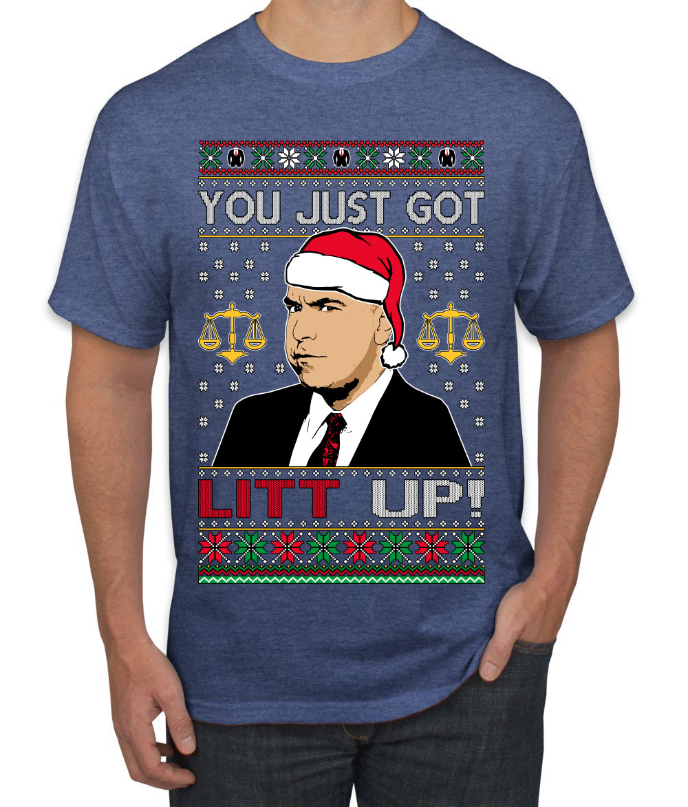 Just Got Litt Up Louis Tv Show Parody Ugly Christmas Sweater Men's T-Shirt