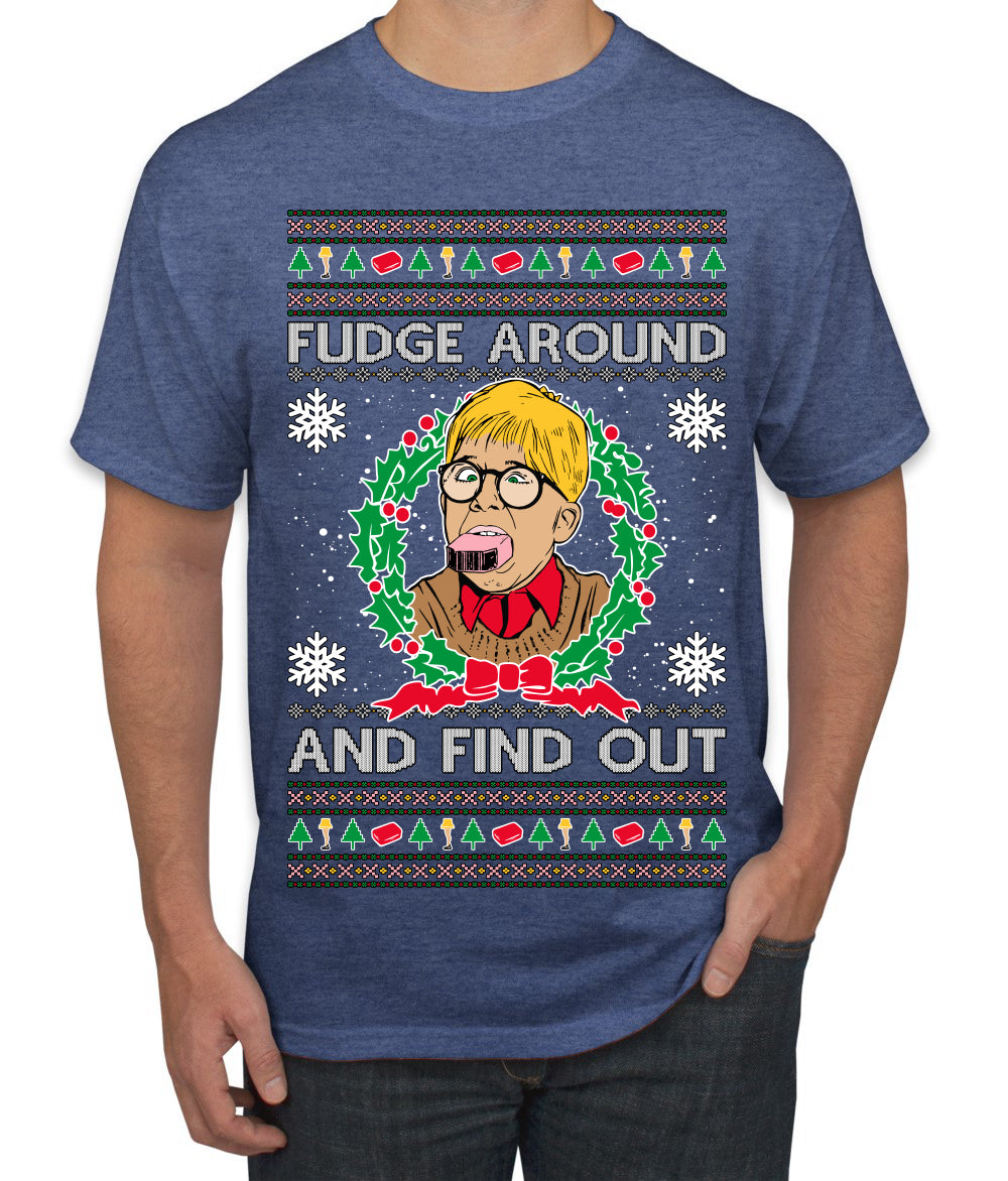 Fudge Around And Find Out Story Ugly Christmas Sweater Men's T-Shirt