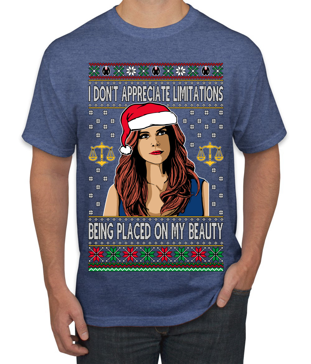 Don't Appreciate Limitations Being Placed Donna TV Show Parody Ugly Christmas Sweater Men's T-Shirt