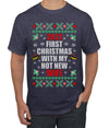First Christmas With My Hot New Wife Individual Couples  Ugly Christmas Sweater Men's Graphic T-Shirt