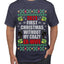 First Christmas Without My Crazy Ex-Wife Ugly Christmas Sweater Men's Graphic T-Shirt