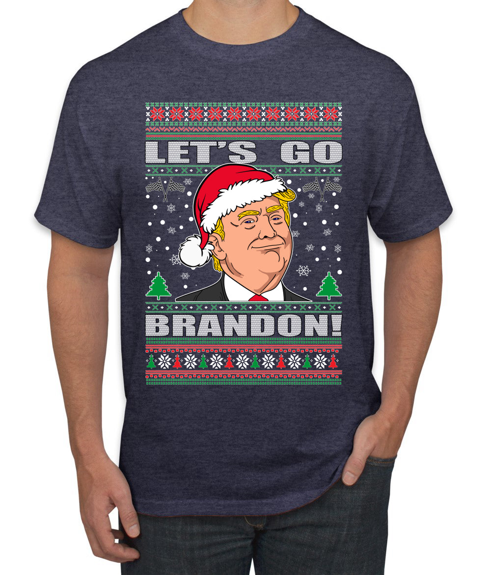 Let's Go Brandon Funny Santa Hat Ugly Christmas Sweater Men's Graphic T-Shirt