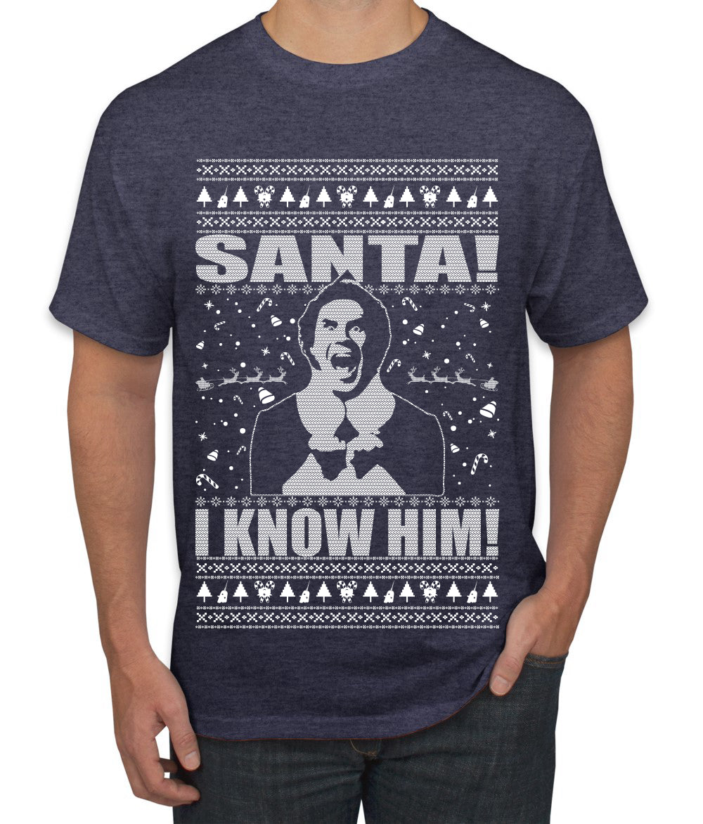Buddy The Elf Santa! I Know Him Ugly Christmas Sweater Men's Graphic T-Shirt