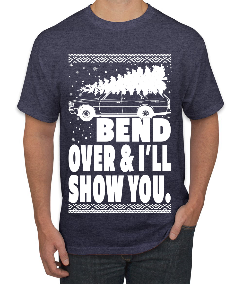 Fanily Vacation Bend Over & I'll Show You Ugly Christmas Sweater Men's Graphic T-Shirt