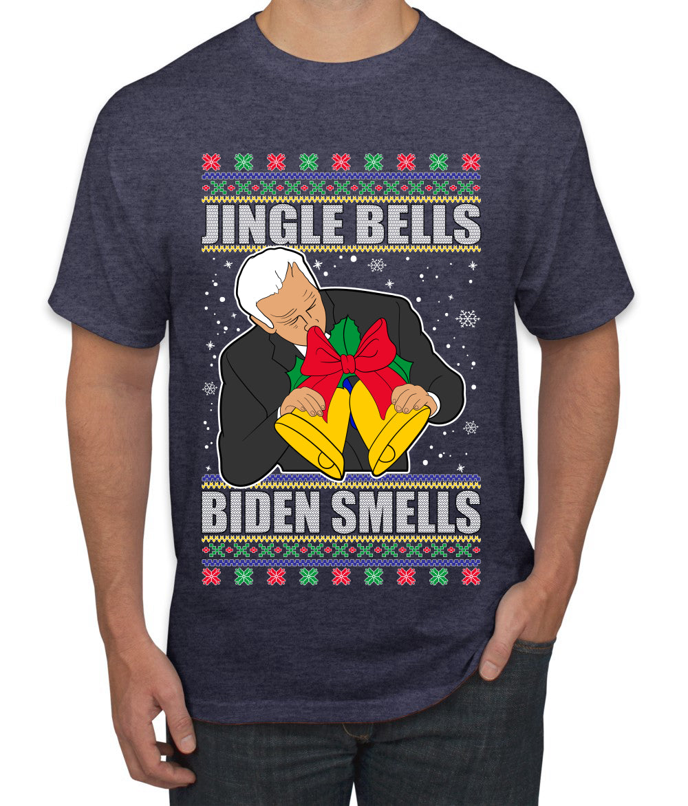 Jingle Bells Biden Smells Ugly Christmas Sweater Men's Graphic T-Shirt