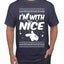 I'm With Nice Individual Couples Ugly Christmas Sweater Men's Graphic T-Shirt