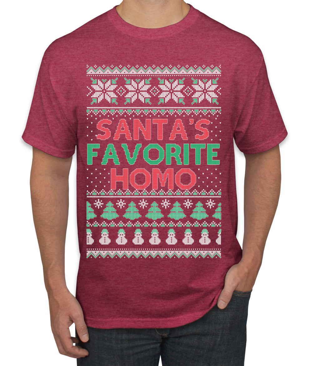 Santa's Favorite Homo Ugly Christmas Sweater Men's T-Shirt