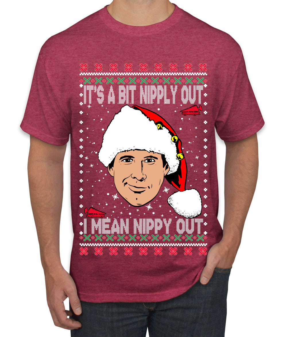 Clark Grizwald It's A Bit Nipply Out Ugly Christmas Sweater Men's Graphic T-Shirt